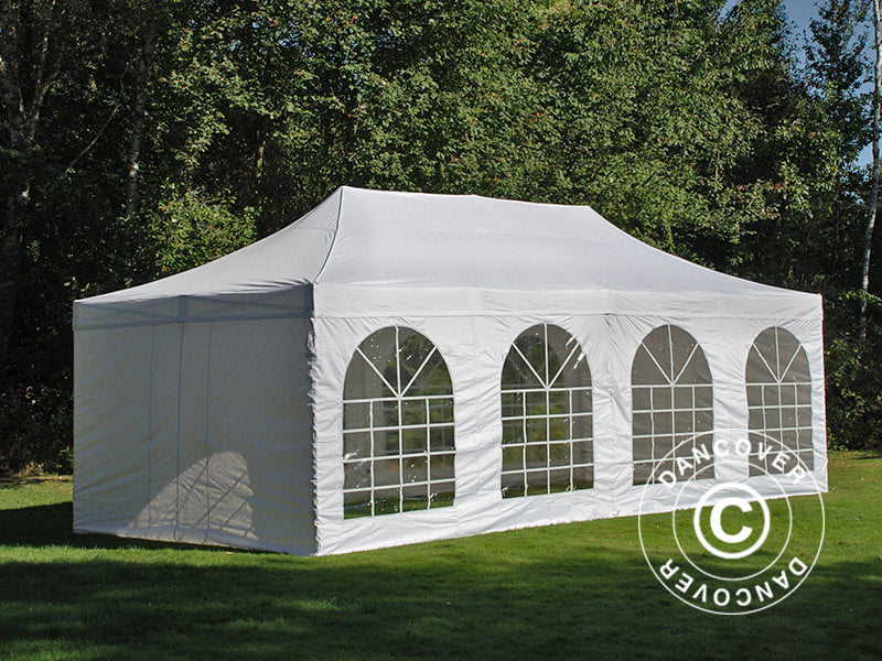 Pop up gazebo FleXtents Xtreme 50 Vintage Style 4x8 m White, incl. 6 sidewalls