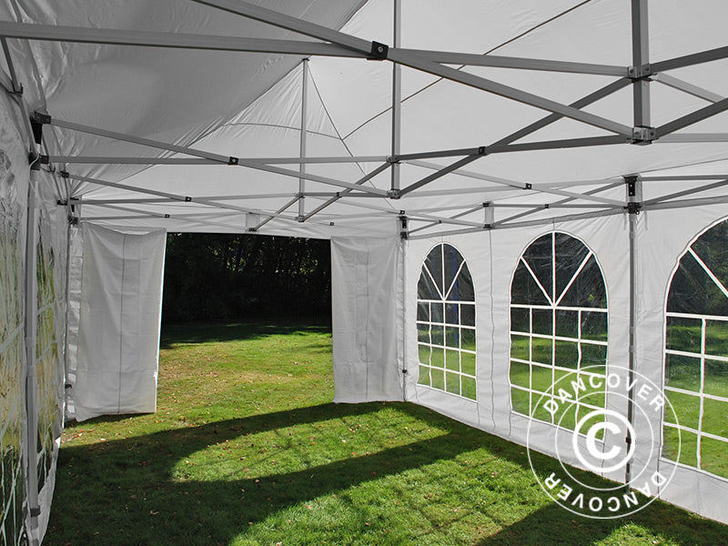 Pop up gazebo FleXtents Xtreme 50 Vintage Style 4x8 m White, incl. 6 sidewalls