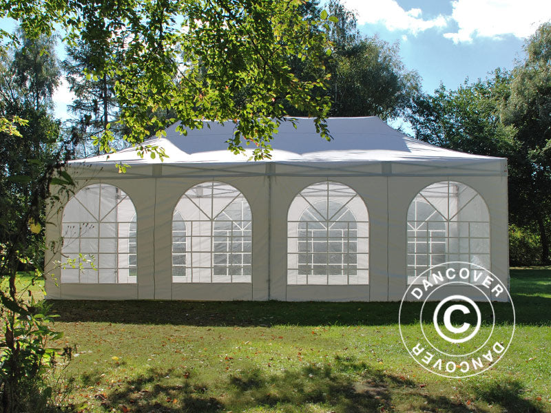 Pop up gazebo FleXtents Xtreme 50 Vintage Style 4x8 m White, incl. 6 sidewalls