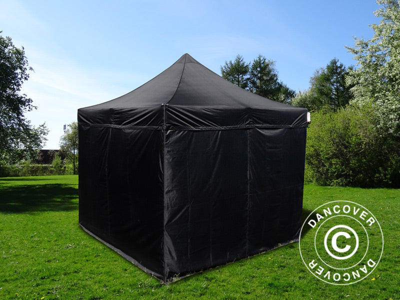 Pop up gazebo FleXtents Basic v.3, 3x3 m Black, incl. 4 sidewalls