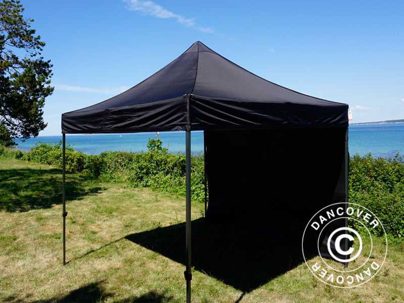 Pop up gazebo FleXtents Basic v.3, 3x3 m Black, incl. 4 sidewalls