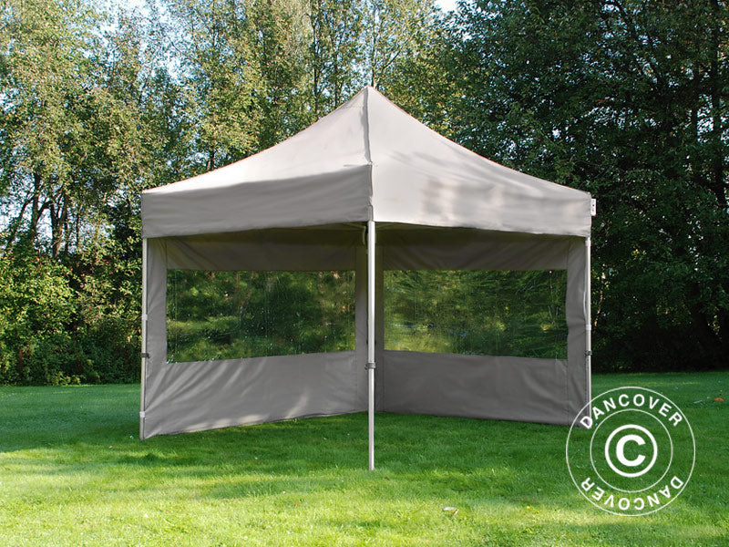 Pop up gazebo FleXtents PRO Steel 3x3 m Latte, incl. 4 sidewalls
