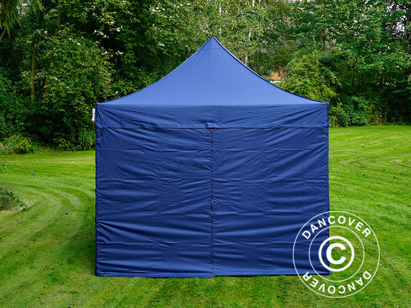 Pop up gazebo FleXtents PRO Steel 3x3 m Dark blue, incl. 4 sidewalls