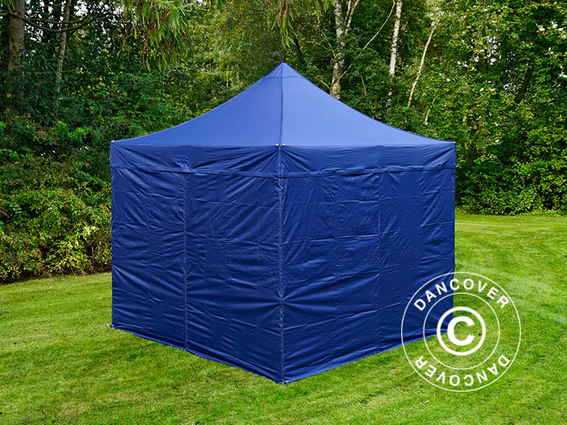 Pop up gazebo FleXtents PRO Steel 3x3 m Dark blue, incl. 4 sidewalls