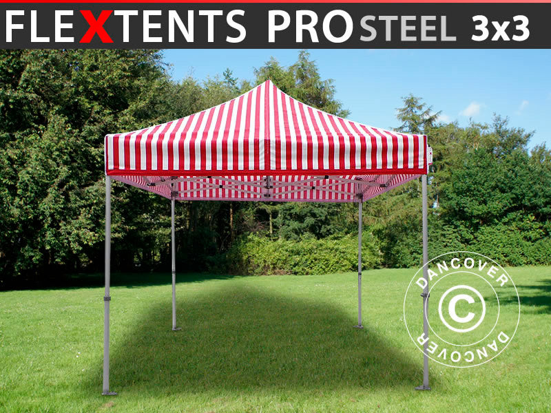 Pop up gazebo FleXtents PRO Steel 3x3 m Striped