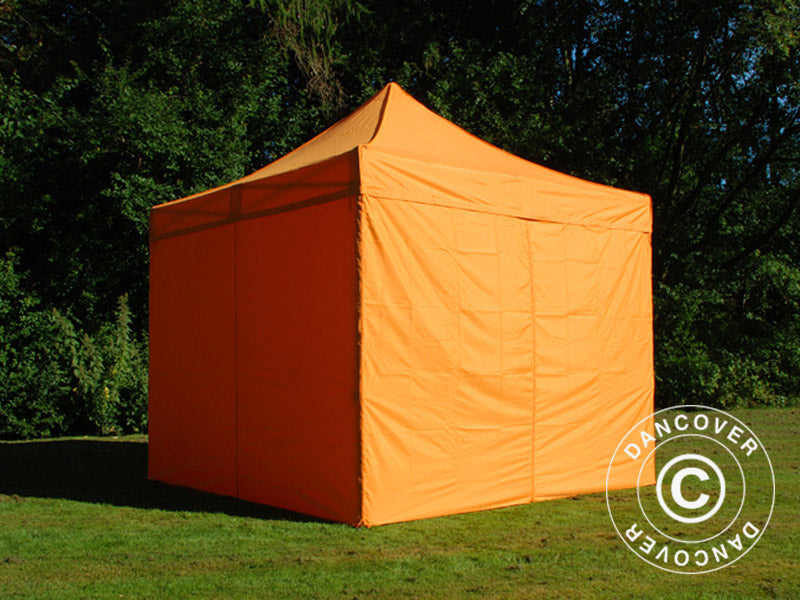 Pop up gazebo FleXtents PRO Steel 3x3 m Orange, incl. 4 sidewalls