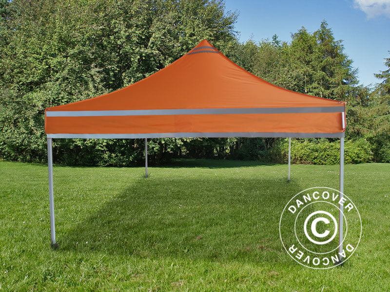 Pop up gazebo FleXtents PRO Steel Work tent 3x3 m Orange Reflective