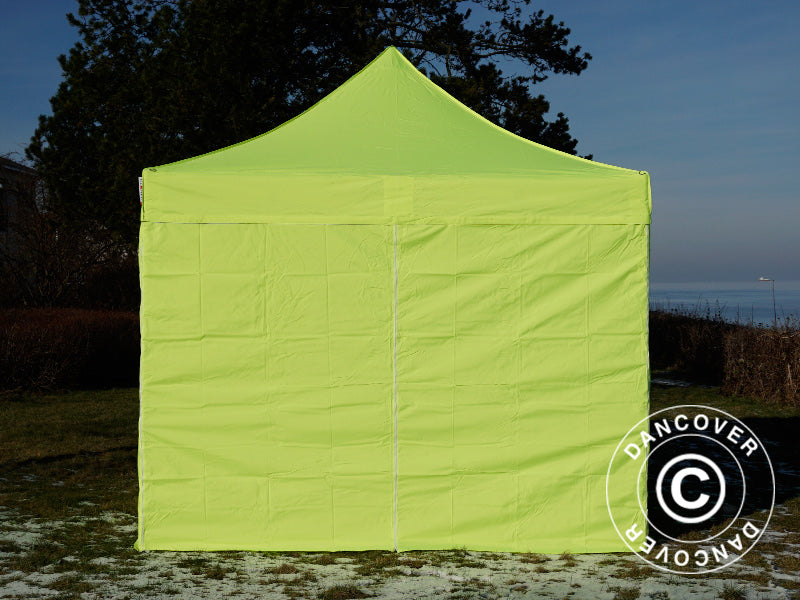 Pop up gazebo FleXtents PRO Steel 3x3 m Neon yellow/green, incl. 4 sidewalls ONLY 1 PCS. LEFT
