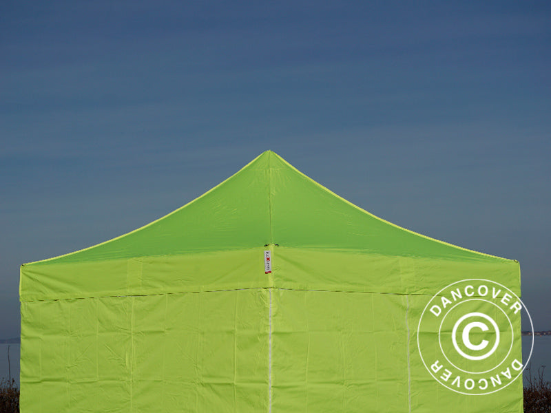 Pop up gazebo FleXtents PRO Steel 3x3 m Neon yellow/green, incl. 4 sidewalls ONLY 1 PCS. LEFT