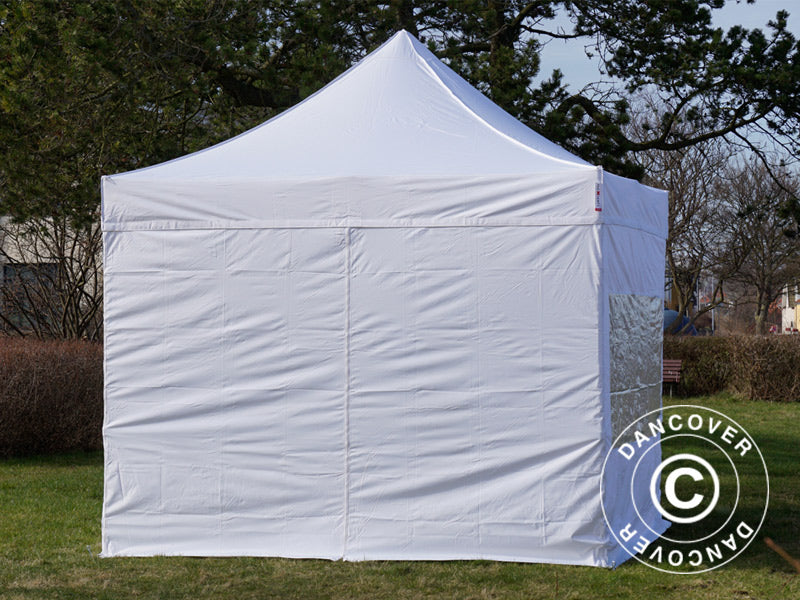 Pop up gazebo FleXtents PRO Steel 3x3 m White, incl. 4 sidewalls