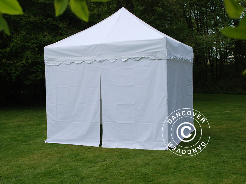 Pop up gazebo FleXtents PRO Steel "Wave" 3x3 m White, incl. 4 sidewalls