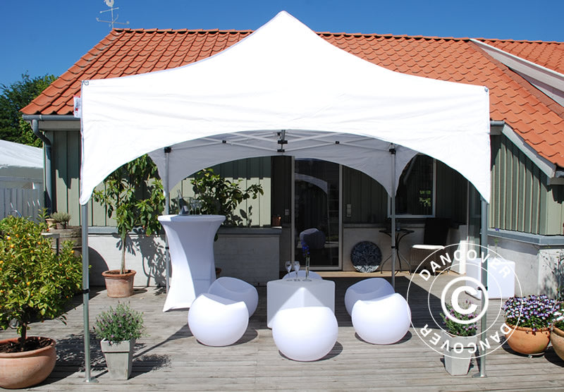 Pop up gazebo FleXtents PRO Steel "Arched" 3x3 m White, incl. 4 sidewalls