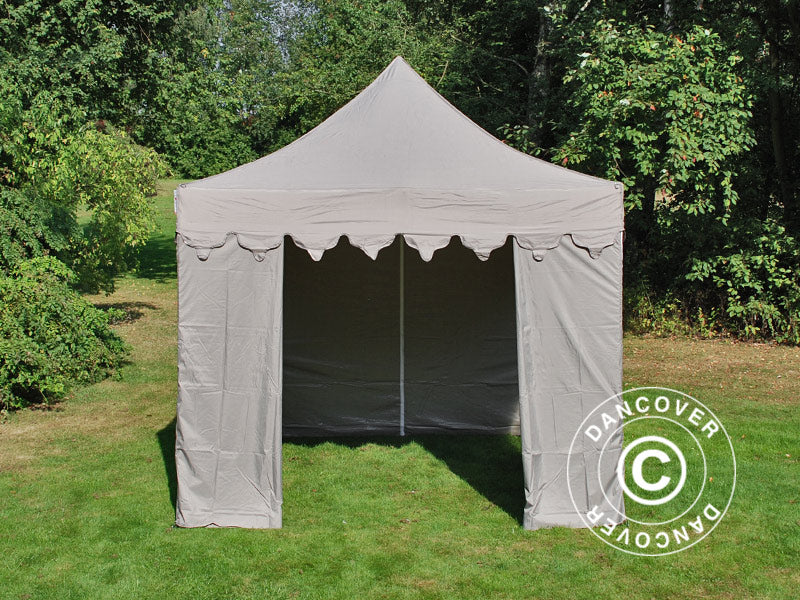 Pop up gazebo FleXtents PRO Steel "Morocco" 3x3 m Latte, incl. 4 sidewalls
