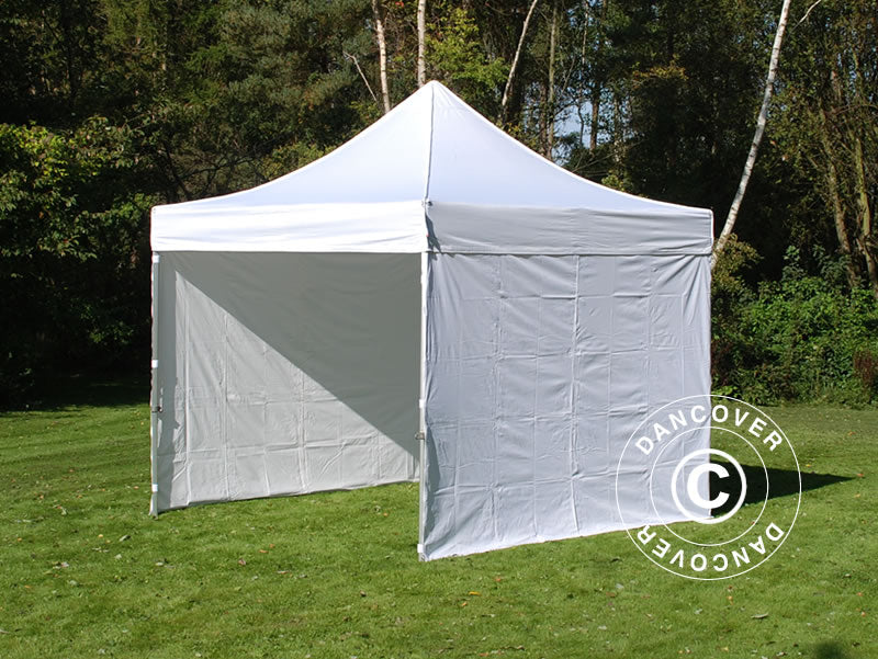 Pop up gazebo FleXtents PRO Steel 3x3 m White, Flame retardant, incl. 4 sidewalls