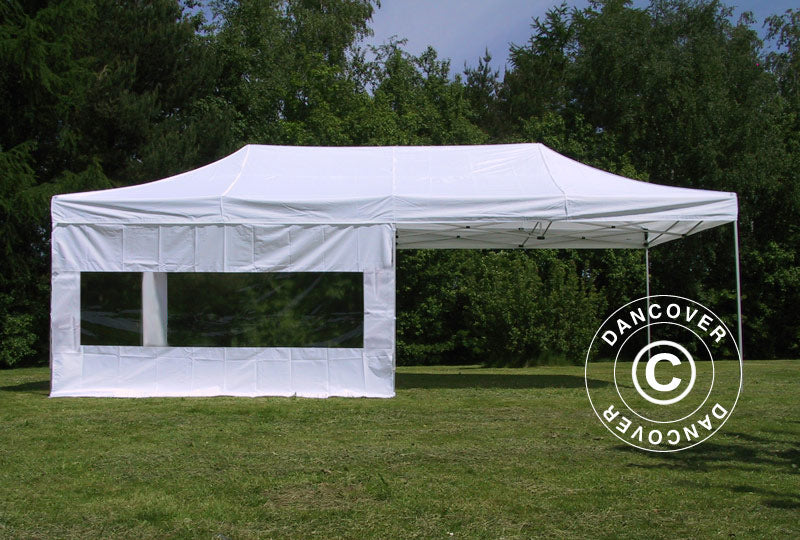Pop up gazebo FleXtents PRO Steel 4x8 m White, Flame retardant, incl. 6 sidewalls