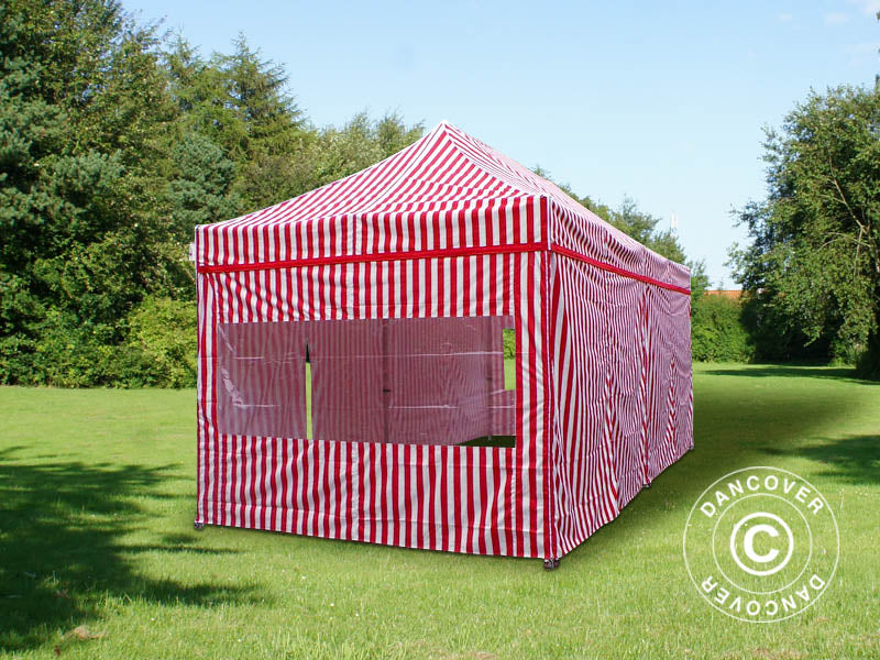 Pop up gazebo FleXtents PRO Steel 3x6 m Striped, incl. 6 sidewalls