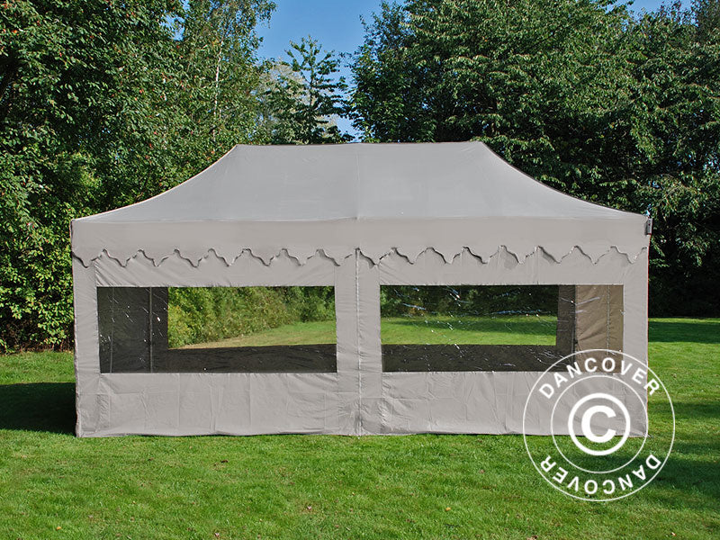 Pop up gazebo FleXtents PRO Steel "Morocco" 3x6 m Latte, incl. 6 sidewalls