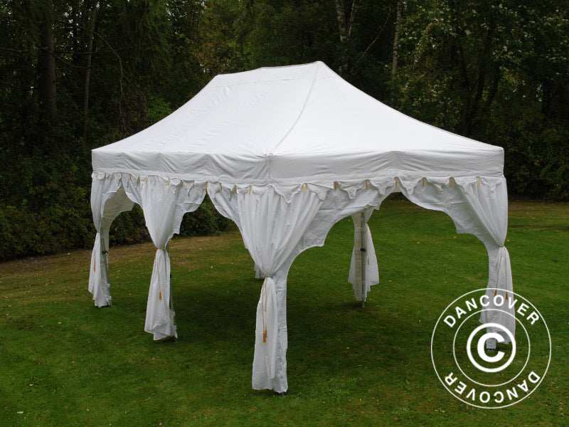 Pop up gazebo FleXtents PRO Steel "Raj" 3x6 m White/Gold
