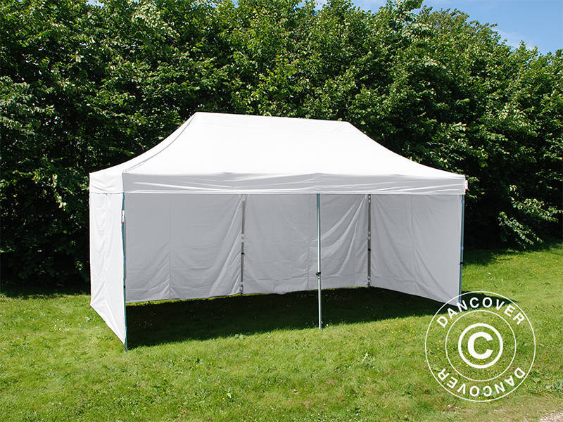 Pop up gazebo FleXtents PRO Steel 3x6 m White, Flame retardant, incl. 6 sidewalls