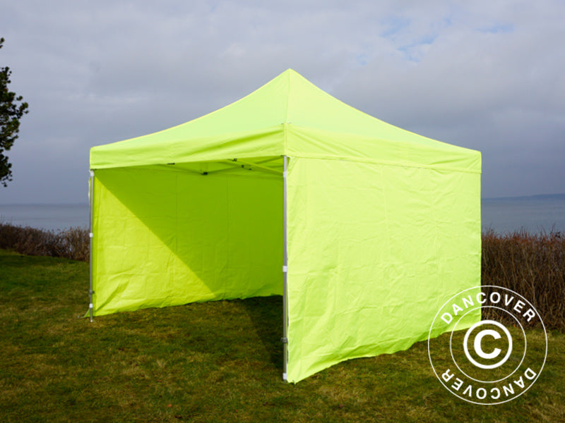 Pop up gazebo FleXtents PRO Steel 4x4 m Neon yellow/green, incl. 4 sidewalls ONLY 3 PCS. LEFT