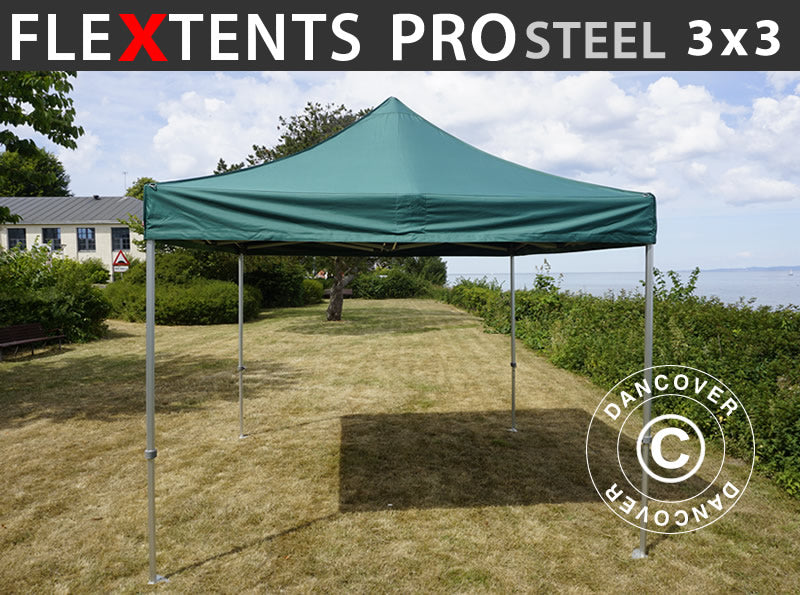 Pop up gazebo FleXtents PRO Steel 3x3 m Green