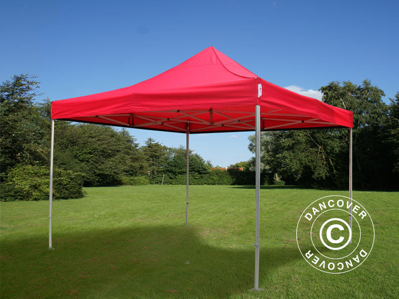 Pop up gazebo FleXtents PRO Steel 4x4 m Red, incl. 4 sidewalls