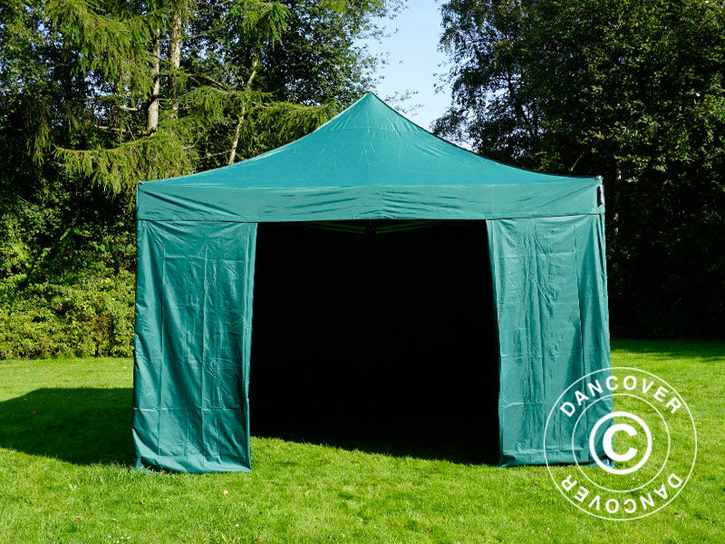 Pop up gazebo FleXtents PRO Steel 4x4 m Green, incl. 4 sidewalls