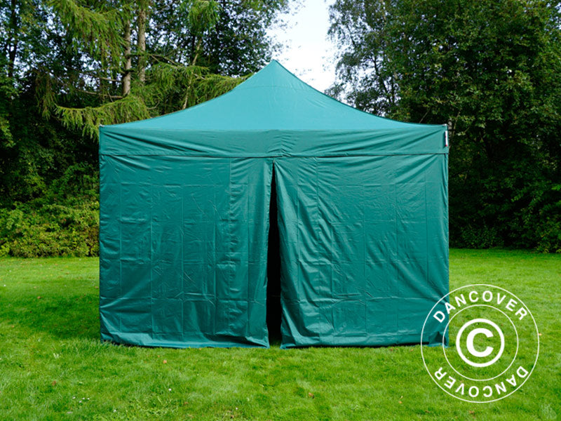 Pop up gazebo FleXtents PRO Steel 4x4 m Green, incl. 4 sidewalls