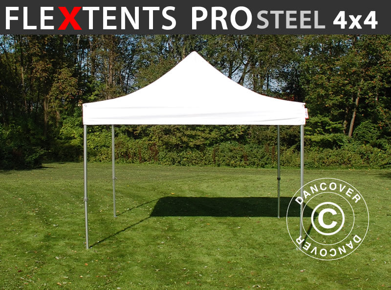Pop up gazebo FleXtents PRO Steel 4x4 m White