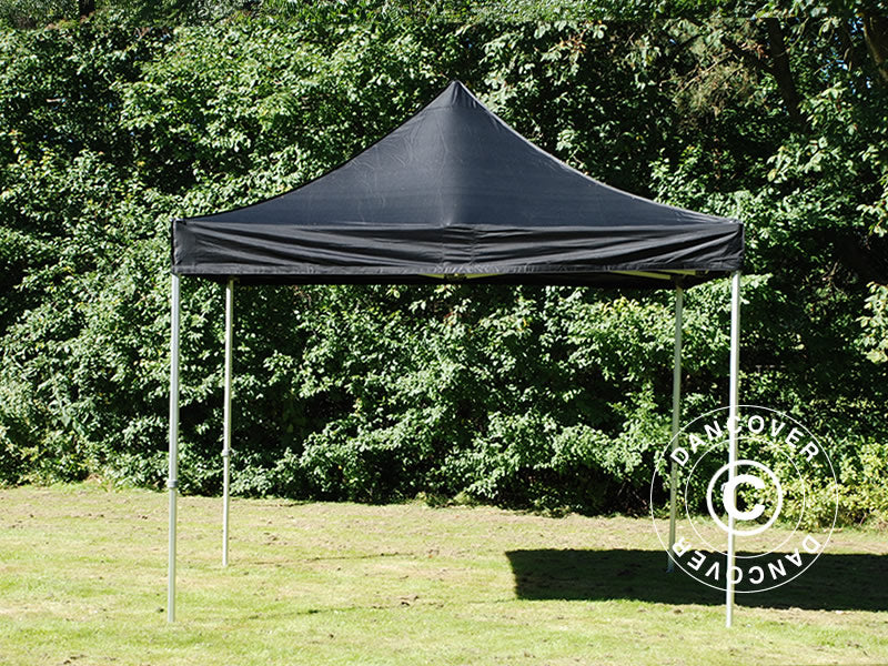 Pop up gazebo FleXtents PRO Steel 4x4 m Black, incl. 4 sidewalls