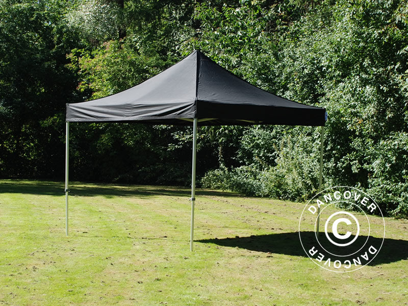 Pop up gazebo FleXtents PRO Steel 4x4 m Black, incl. 4 sidewalls