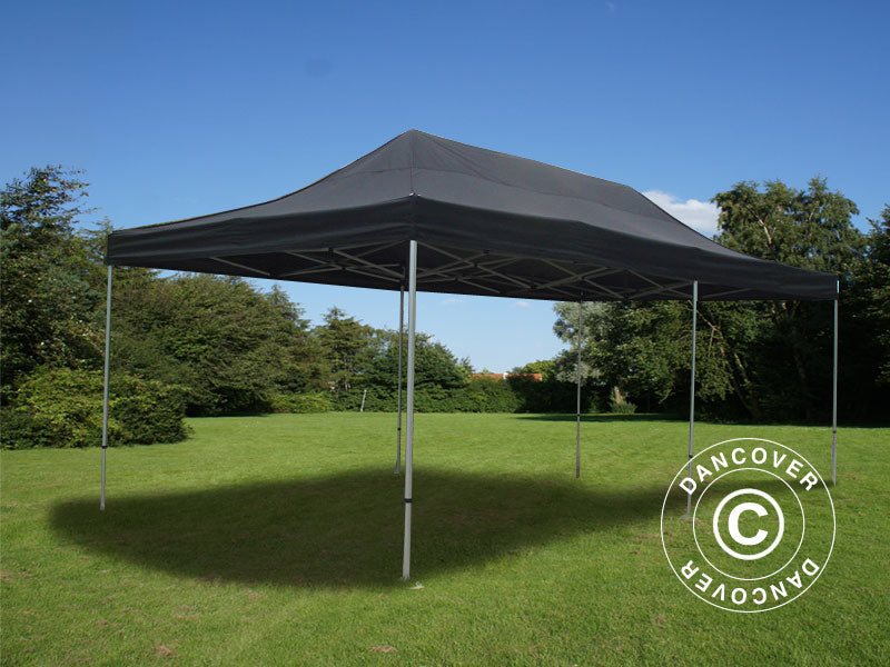 Pop up gazebo FleXtents Steel 4x8 m Black, incl. 6 decorative curtains