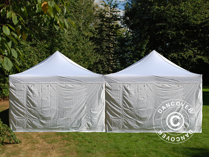 Pop up gazebo FleXtents Steel 8x6 m White, incl. 8 sidewalls
