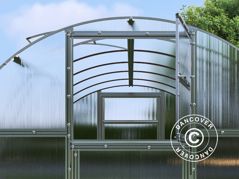 Greenhouse polycarbonate TITAN Arch 280, 18 m², 3x6 m, Silver