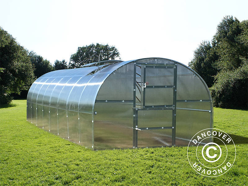 Greenhouse polycarbonate TITAN Arch 280, 24 m², 3x8 m, Silver