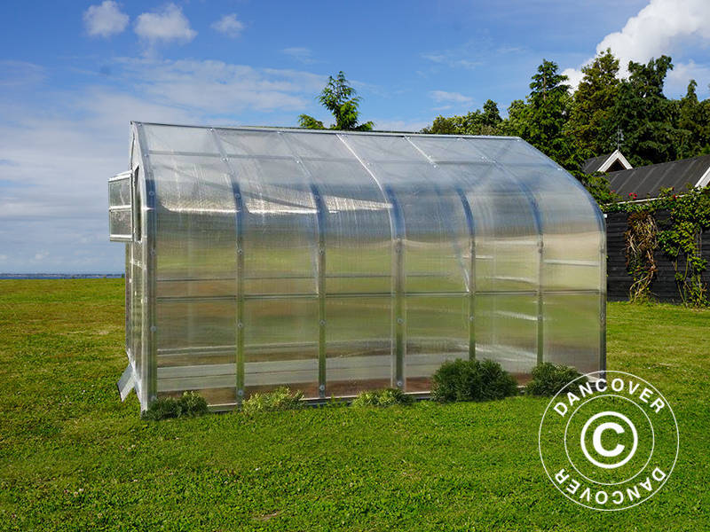 Greenhouse polycarbonate TITAN Dome 320, 30 m², 2.5x12 m, Silver