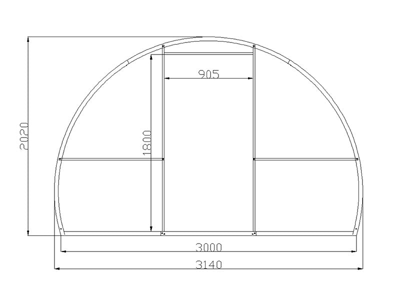 Greenhouse polycarbonate, Strong NOVA 30 m², 3x10 m, Silver
