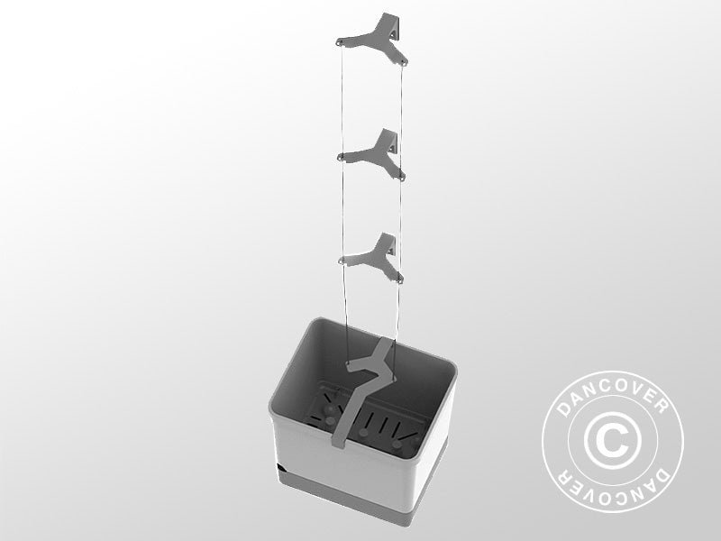 Planter, CURT CUCUMBER, w/stake and water tank, Light Grey