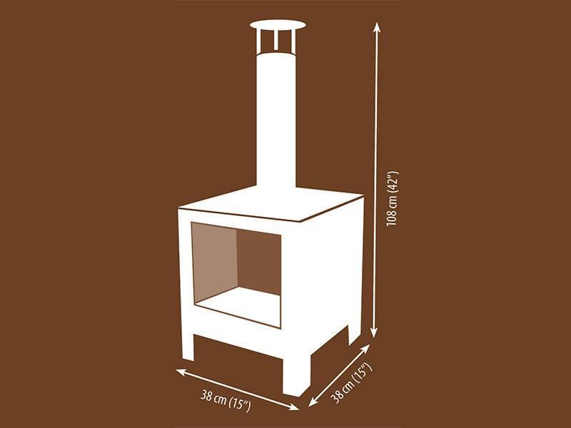 Outdoor fireplace, 38x38x108 cm, Rust