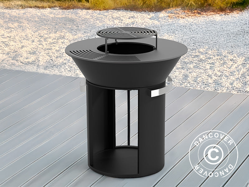 Fire Bowl w/Wood Storage, Ø93x98 cm, Black