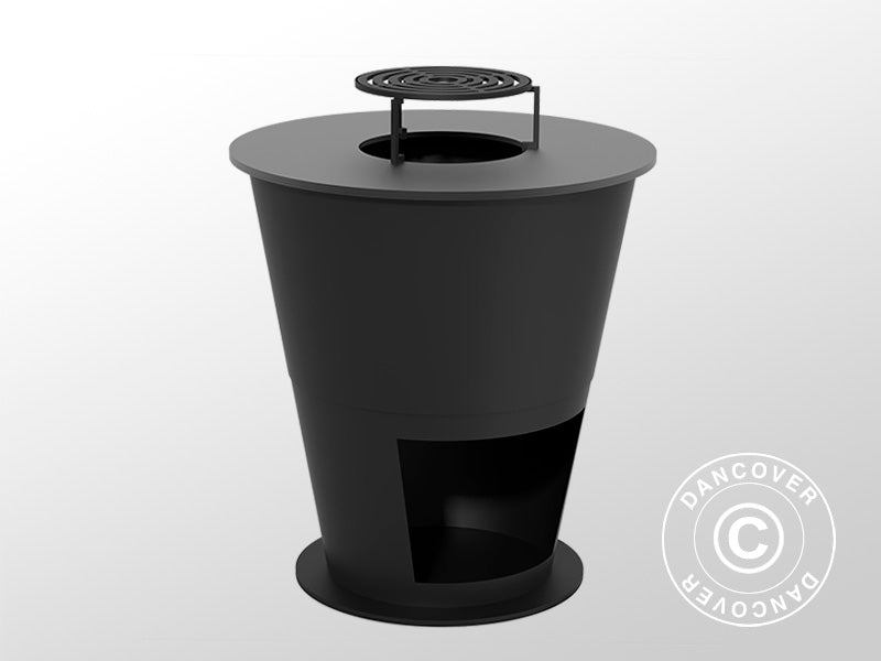 Fire Bowl with wood storage, Ø74.5x80 cm, Black