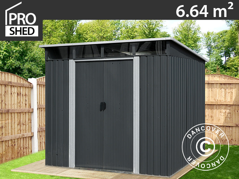 Garden shed w/skylight 2.38x2.79x2.02 m, 6.64 m², ProShed®, Anthracite