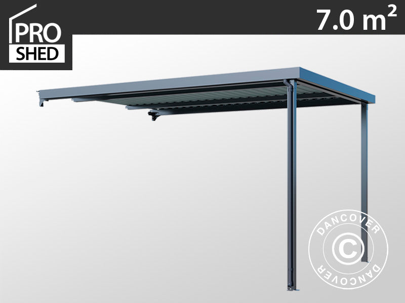 Extension f/garden shed with skylight, 2.86x2.45x2.26 m, 7 m², Anthracite