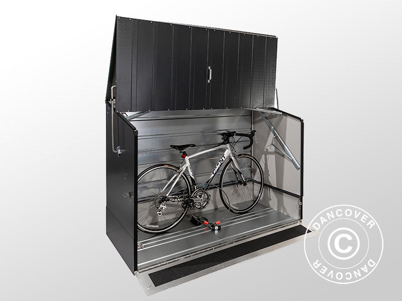 Bike storage w/ramp, Protect-a-Cycle, Trimetals, 1.96x0.89x1.33 m, 1.74 m², Anthracite