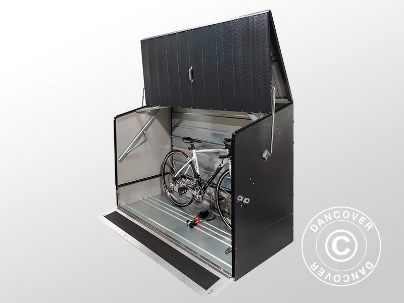 Bike storage w/ramp, Protect-a-Cycle, Trimetals, 1.96x0.89x1.33 m, 1.74 m², Anthracite