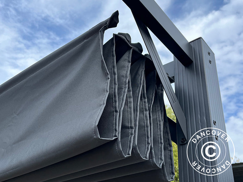 Pergola gazebo Santa Cruz, 4x4 m, Dark grey