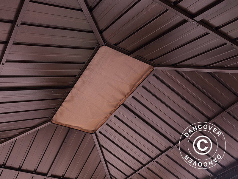 Gazebo Santa Fe w/curtains and mosquito net, 3x3.65 m, Brown