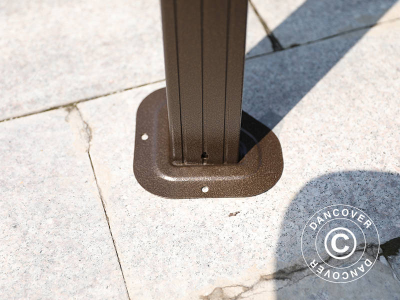 Gazebo San Luis Alu+ w/curtains and mosquito net, 3x4 m, Brown