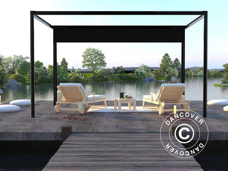 Pergola Gazebo San Fernando, 4x3m, Black/Dark Grey