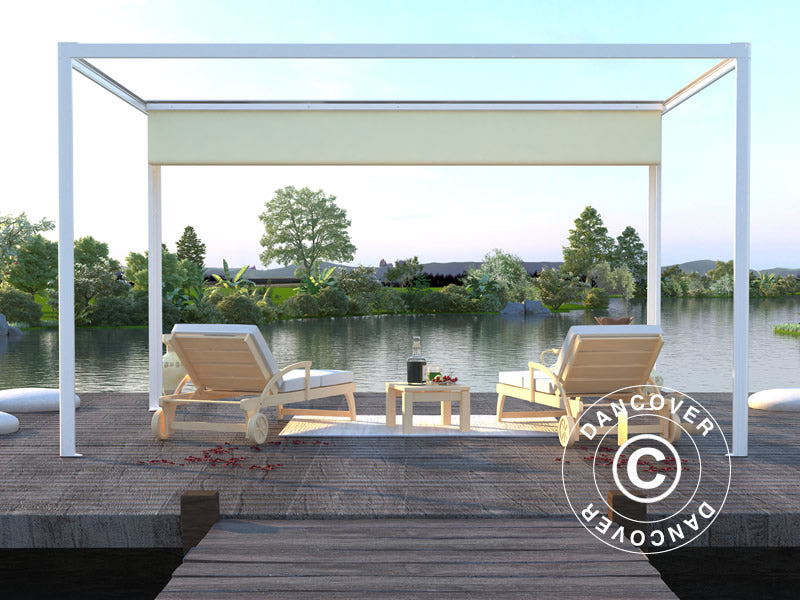 Pergola Gazebo San Fernando 3x3m White/Beige